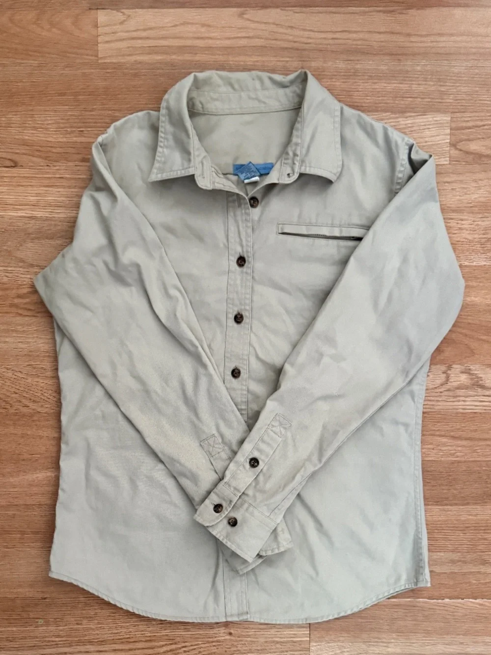 Duluth Trading Co. Women's Long Sleeve Work Shirt - Khaki/Sand - Size M - Picture 5 of 9